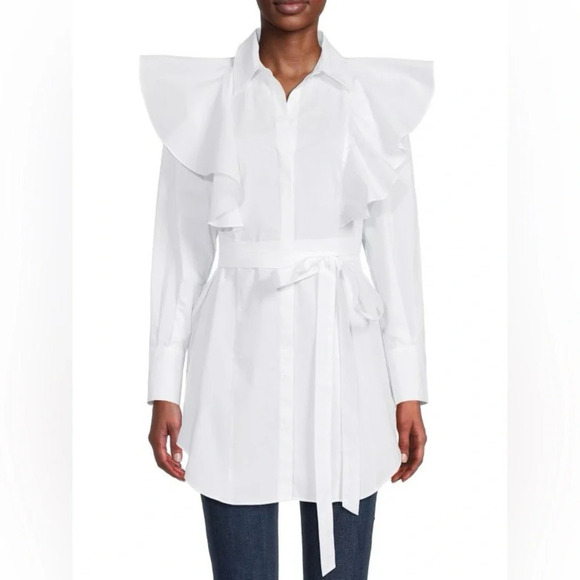 Ted Baker Sarelia Exaggerated Frill Shirt, Ted Size “3” (approx  size 8) - Picture 1 of 15